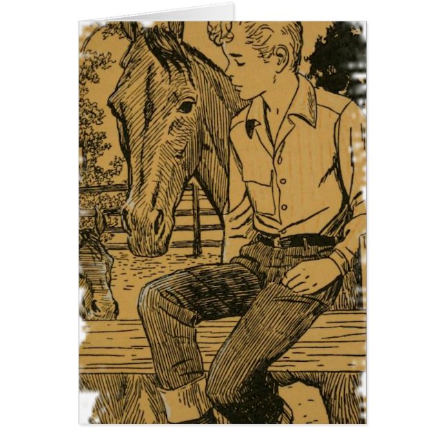 Young Cowboy en Zijne Paard (Voorkant)