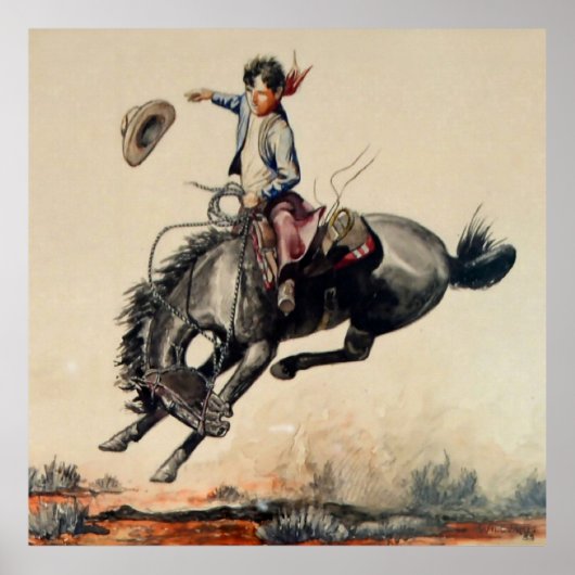 "Young Cowboy" van Will James Poster (Voorkant)