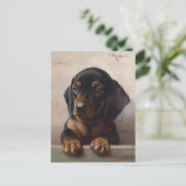 Young Dachshund | Carl Reichert Briefkaart (Staand voorkant)