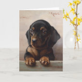 Young Dachshund | Carl Reichert Kaart (Gele Bloem)