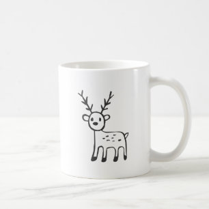 Young Deer in Black en White Sketch Koffiemok