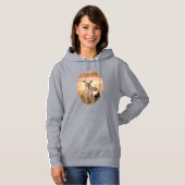 Young Deer in Wildbloemen met Grungy Texture Art Hoodie (Voorkant volledig)