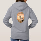 Young Deer in Wildbloemen met Grungy Texture Art Hoodie (Achterkant)