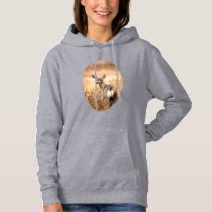 Young Deer in Wildbloemen met Grungy Texture Art Hoodie