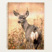 Young Deer in Wildbloemen met Grungy Texture Art Planner (Voorkant)