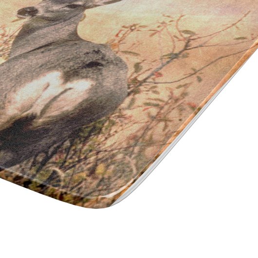 Young Deer in Wildbloemen met Grungy Texture Art Snijplank (Hoek)