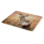 Young Deer in Wildbloemen met Grungy Texture Art Snijplank (Hoek)
