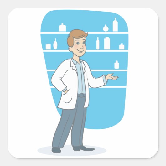 Young Doctor Vierkante Sticker (Voorkant)