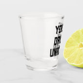 Young Drink Unicorn Funny Quote Shot Glas (Links)