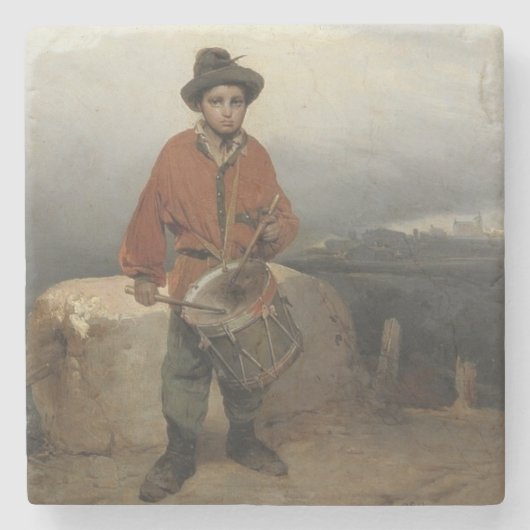 Young Drummer Boy (door Gerolamo Induno) Stenen Onderzetter (Voorkant)