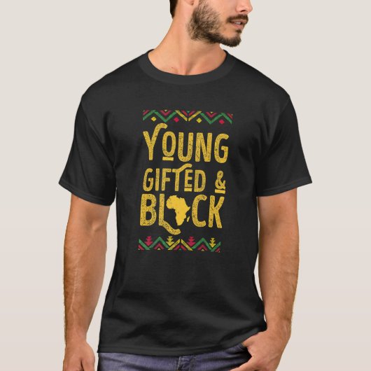 Young ed And Black African American Black History  T-shirt (Voorkant)