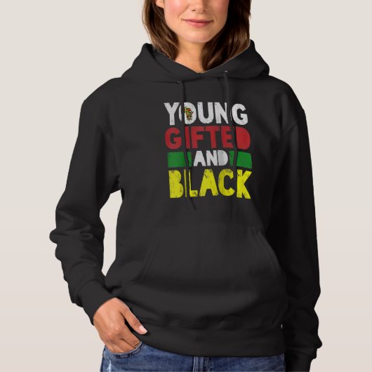 Young ed And Black African Pride Black History Mon Hoodie (Voorkant)