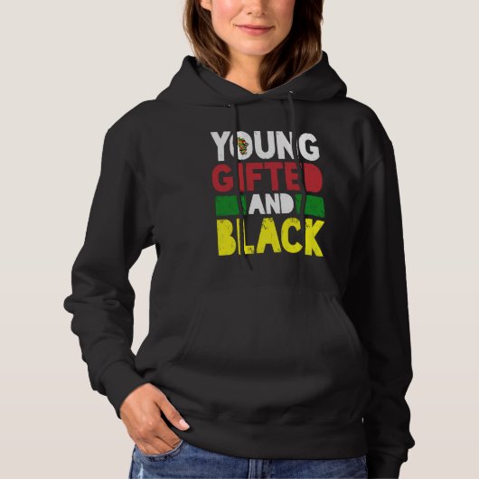 Young ed And Black African Pride Black History Mon Hoodie (Voorkant)