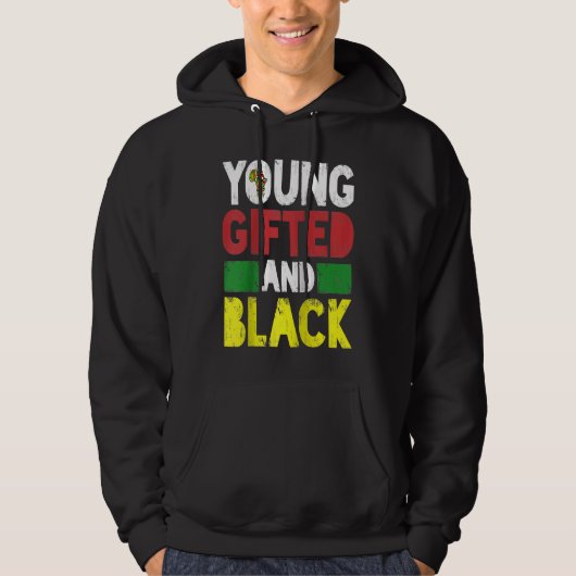 Young ed And Black African Pride Black History Mon Hoodie (Voorkant)