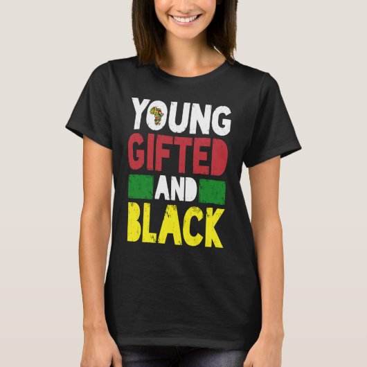 Young ed and Black African Pride Black History Mon T-shirt (Voorkant)