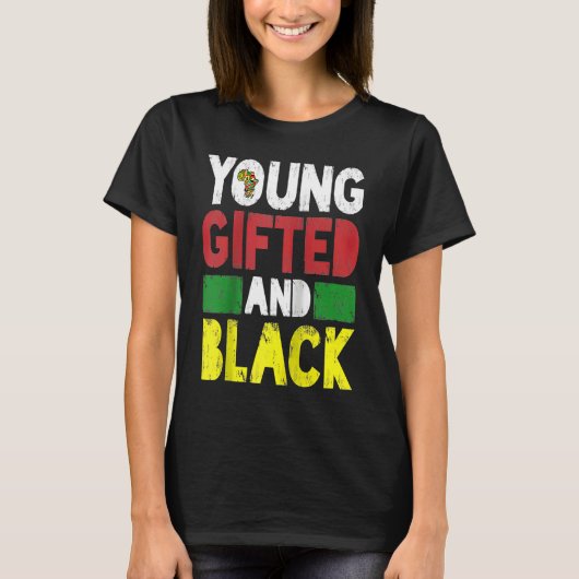 Young ed And Black African Pride Black History Mon T-shirt (Voorkant)