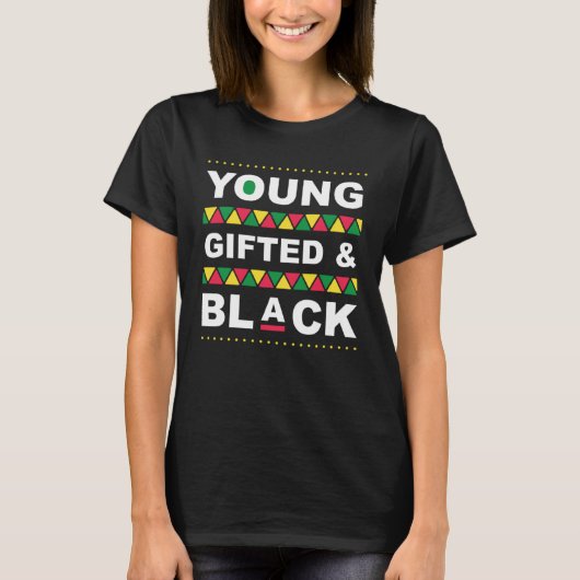Young ed and Black Black History Month African Ame T-shirt (Voorkant)