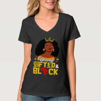 Young ed And Black Girl  Melanin Queen Girls Kids T-shirt