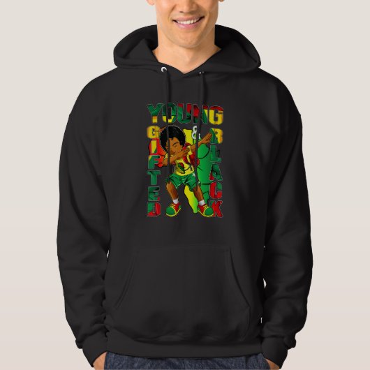 Young ed & Black History Month Kids Cute Dabbing B Hoodie (Voorkant)