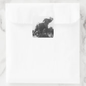 Young Elephant gevangen in een val Vierkante Sticker (Tas)