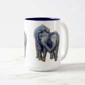 Young Elephants Coffee Mug Tweekleurige Koffiemok (Voorkant rechts)