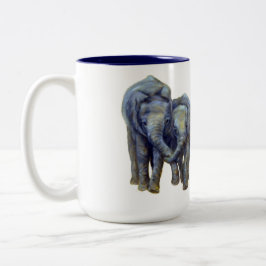 Young Elephants Coffee Mug Tweekleurige Koffiemok