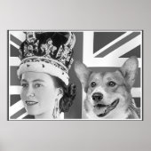 Young Elizabeth II en haar Corgi Poster (Voorkant)