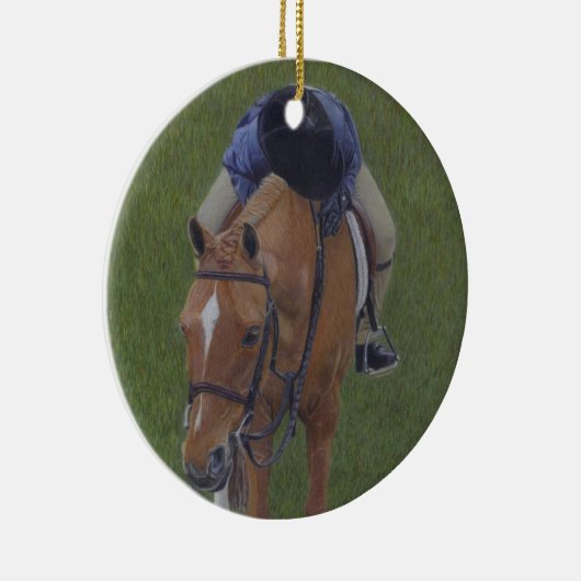Young Equestrian Rider en Pony Keramisch Ornament (Rechts)