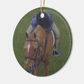 Young Equestrian Rider en Pony Keramisch Ornament (Links)