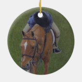 Young Equestrian Rider en Pony Keramisch Ornament (Achterkant)