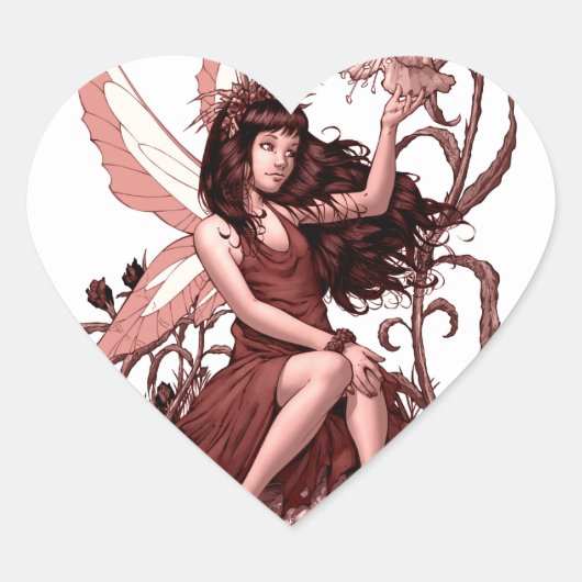 Young Fairy met Flowers van Al Rio Hart Sticker (Voorkant)