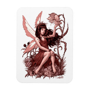 Young Fairy met Flowers van Al Rio Magneet