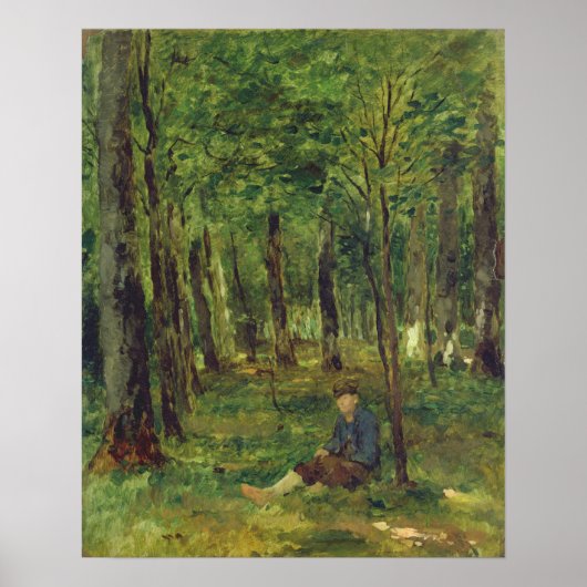 Young Farmer in het bos, 1878 Poster (Voorkant)