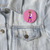 Young Fashionable girl Ronde Button 5,7 Cm (In situ)