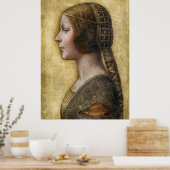 Young Fiancée (1495). Geschilderd door Leonardo da Poster (Keuken)