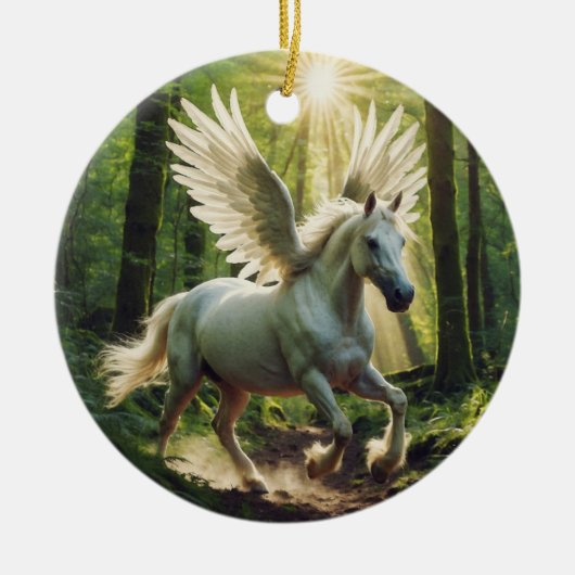 Young Forest Pegasus Keramisch Ornament (Voorkant)