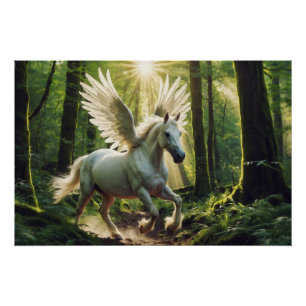 Young Forest Pegasus Perfect Poster