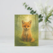 Young Fox Baby Wild Animals Briefkaart (Staand voorkant)