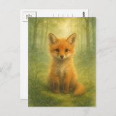 Young Fox Baby Wild Animals Briefkaart (Voorkant / Achterkant)