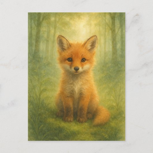 Young Fox Baby Wild Animals Briefkaart (Voorkant)