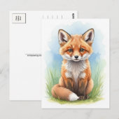Young Fox Baby Wild Animals Briefkaart (Voorkant / Achterkant)