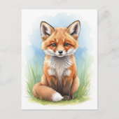 Young Fox Baby Wild Animals Briefkaart (Voorkant)