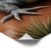Young Frill-necked Lizard Wildlife Scene Perfect Poster (Hoek)