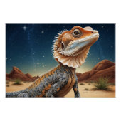 Young Frill-necked Lizard Wildlife Scene Perfect Poster (Voorkant)