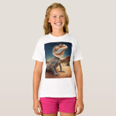 Young Frill-necked Lizard Wildlife Scene T-shirt (Voorkant volledig)