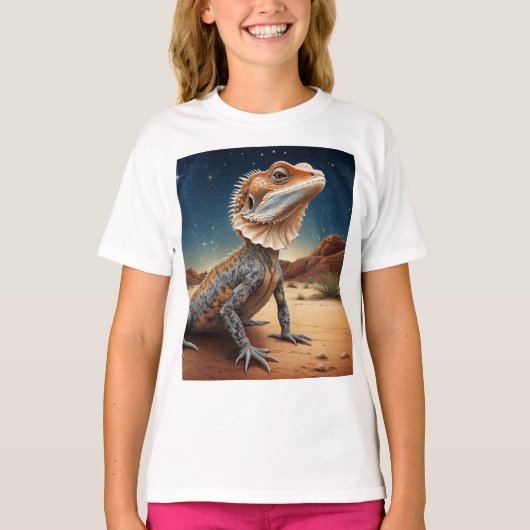Young Frill-necked Lizard Wildlife Scene T-shirt (Voorkant)