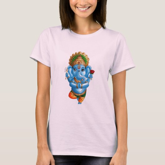 YOUNG GANESHA IN EEN VRUKSHASANA (BOE) YOGA POSE T-SHIRT (Voorkant)