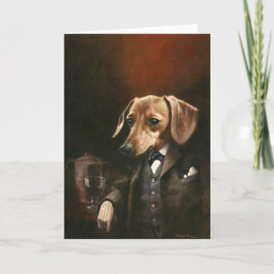 Young Gentleman Dachshund Greetings Card Kaart