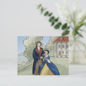 Young George en Martha Washington op Mount Vernon Briefkaart (Staand voorkant)