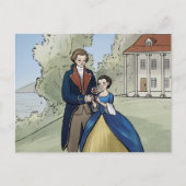 Young George en Martha Washington op Mount Vernon Briefkaart (Voorkant)